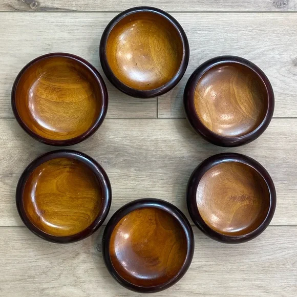 6 Handmade Wooden Salad‎ Bowls - Picture 2 of 11